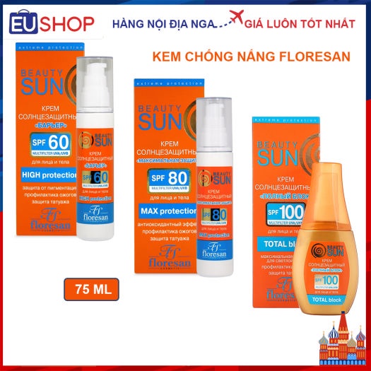 Kem chống nắng Floresan Beauty Sun Nga SPF 60,80,100 Chai 75ml