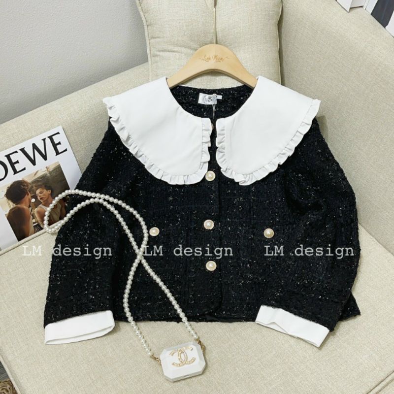 Áo khoác dạ tweed thu đông phong cách Hàn Quốc | BigBuy360 - bigbuy360.vn