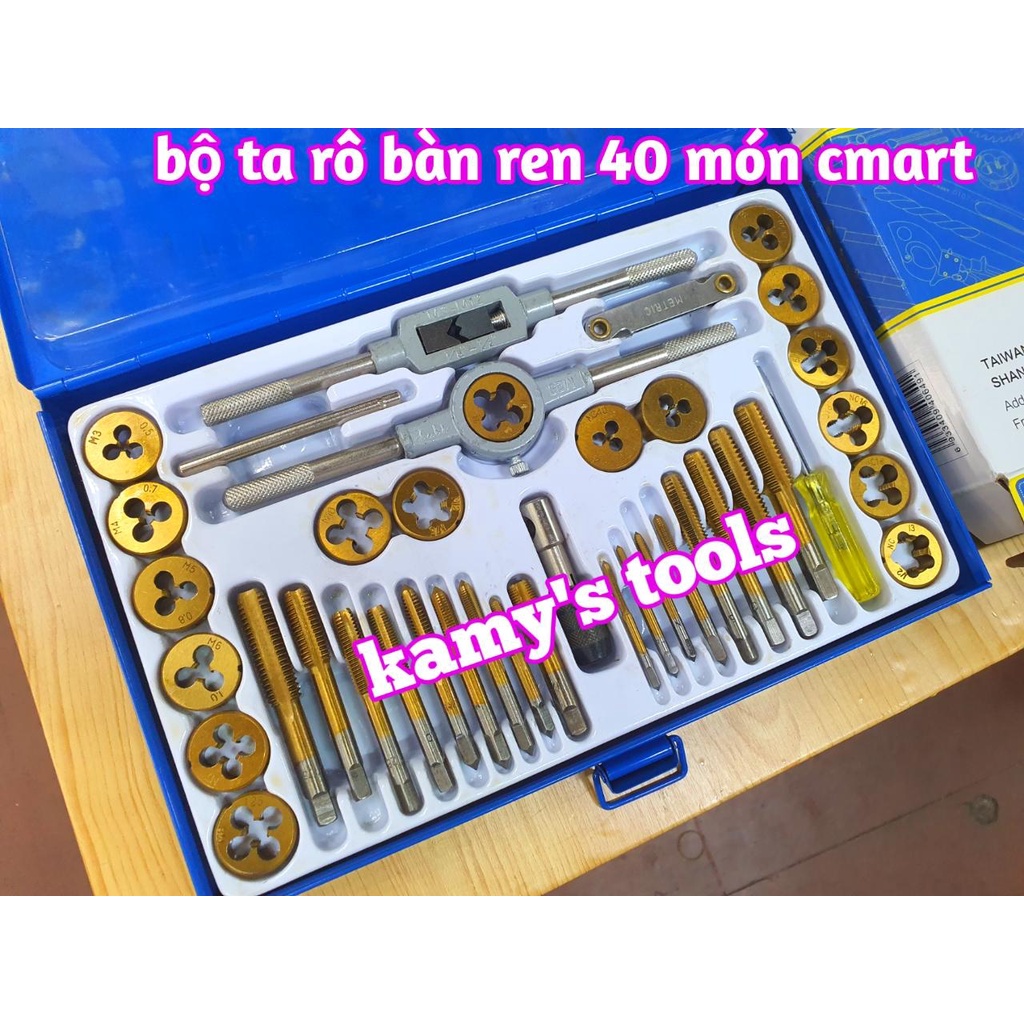 Bộ taro bàn ren 40 chi tiết model A1012 C-MART, bộ ta rô