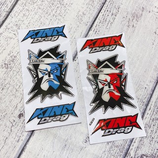 Tem nổi dán trang trí xe hình khỉ giận dữ King Drag kèm chữ