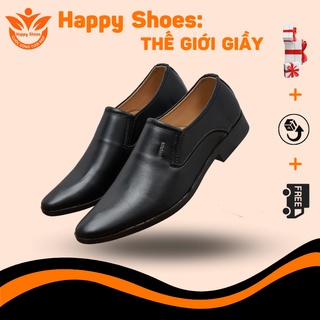 Giày tây nam da trơn sdrolun đen, giày tây công sở nam