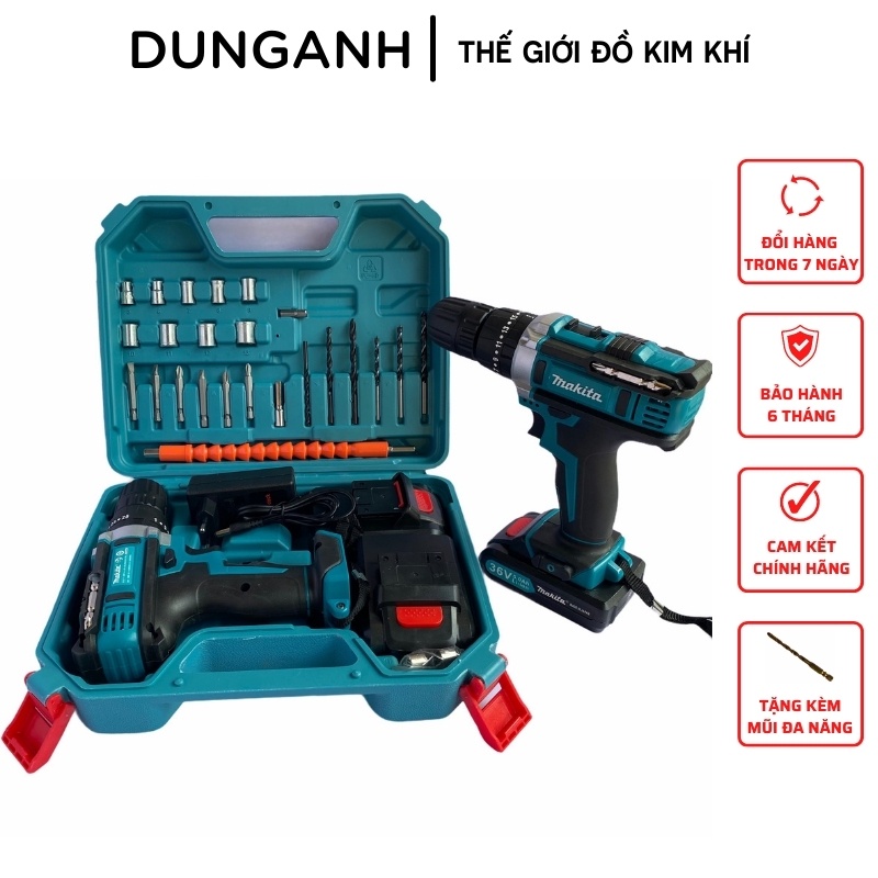 Máy khoan pin kim khí dung anh khoan pin Makita bộ 24 chi tiết bảo hành 6 tháng