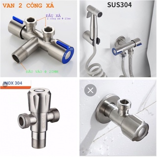 [5❤️][FREESHIP] ĐẦU INOX 304 CHIA VÒI NƯỚC 1 RA 2, 1 RA 3 CÓ VAN - 2 ĐẦU XẢ CÓ KHÓA RIÊNG [HCM]