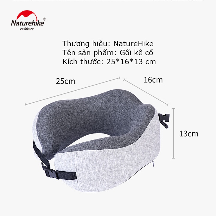 Gối chữ U Naturehike chống đau mỏi cổ, vai gáy, văn phòng, du lịch, đi máy bay, đi ô tô đa năng dễ sử dụng