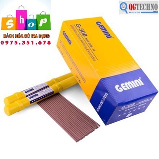 Que hàn inox kim tín 2mm, 2.5mm, 3.2mm hộp 1kg