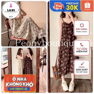 💋 Váy 2 dây hoa nhí vintage dáng suông, Váy Maxi đi biển siêu xinh ⚜️FreeShip⚜️HotTrend⚜️