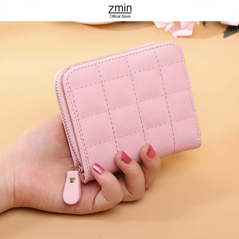 Ví bóp nữ đựng tiền mini cầm tay Zmin, chất liệu da PU cao cấp - V053