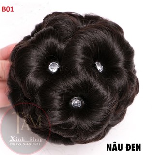 Búi tóc trung niên : Búi Hoa Đính Đá
