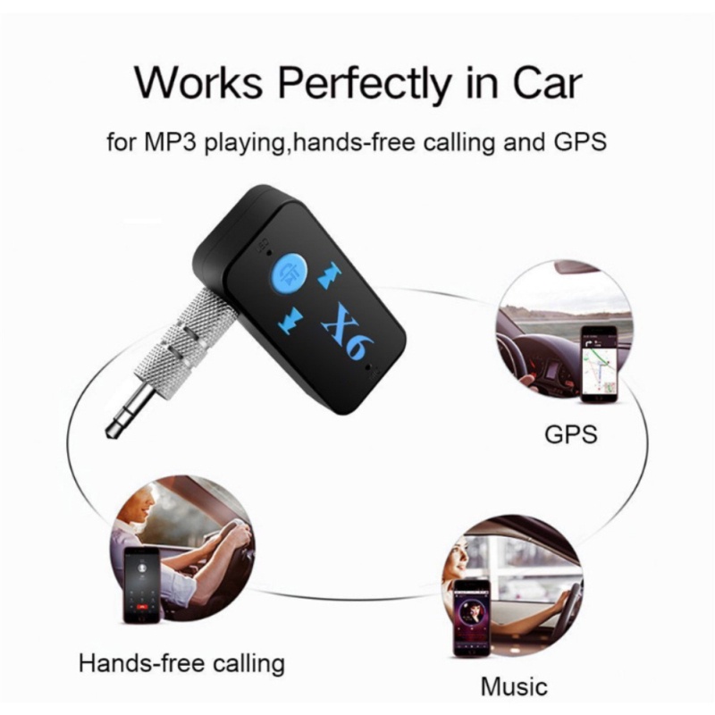 Thiết Bị Nhận Tín Hiệu Âm Thanh Bluetooth 5.0 Không Dây X6 3 Trong 1 Giắc Cắm 3.5mm Hỗ Trợ Thẻ TF Cho Xe Hơi