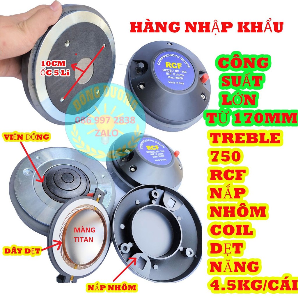 BỘ 2 CỦ LOA TRÉP 750 RCF NẮP NHÔM COIL DẸT NẶNG 4.5KG - LOA TREBLE SÂN KHẤU - LOA TREBLE KÈN