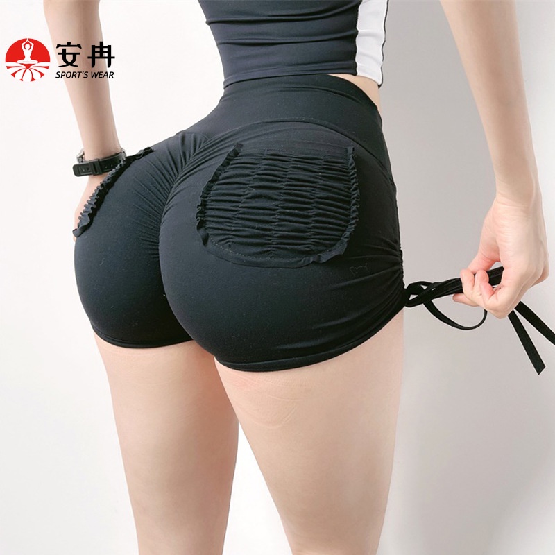 Quần short thể thao ANRAN phối dây buộc có túi nhiều màu sắc thời trang cho nữ