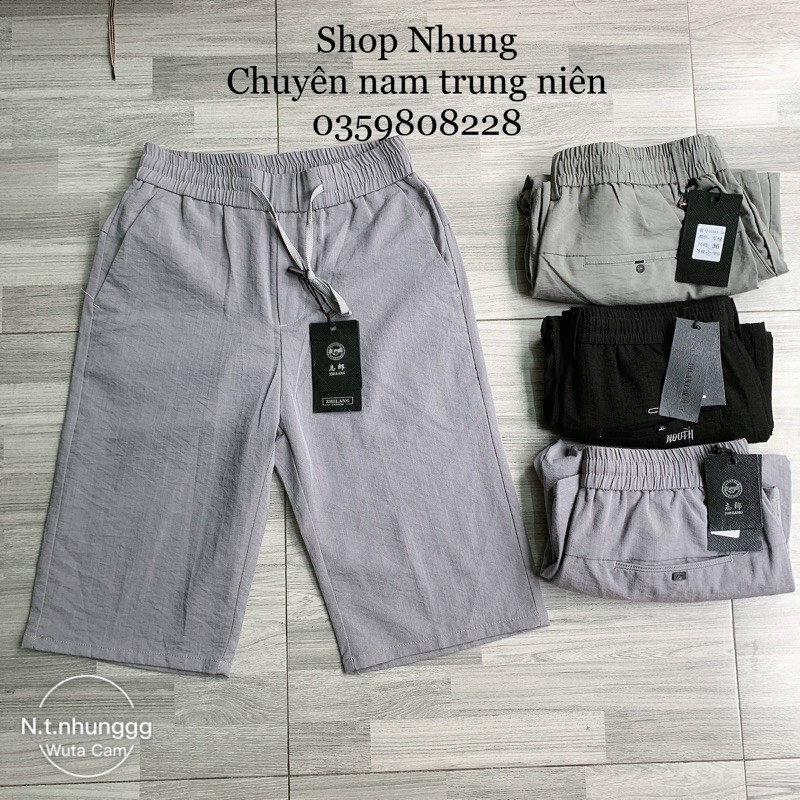Quần short đũi nam trung niên ống suông đũng dài chất đẹp không nhăn không nhàu