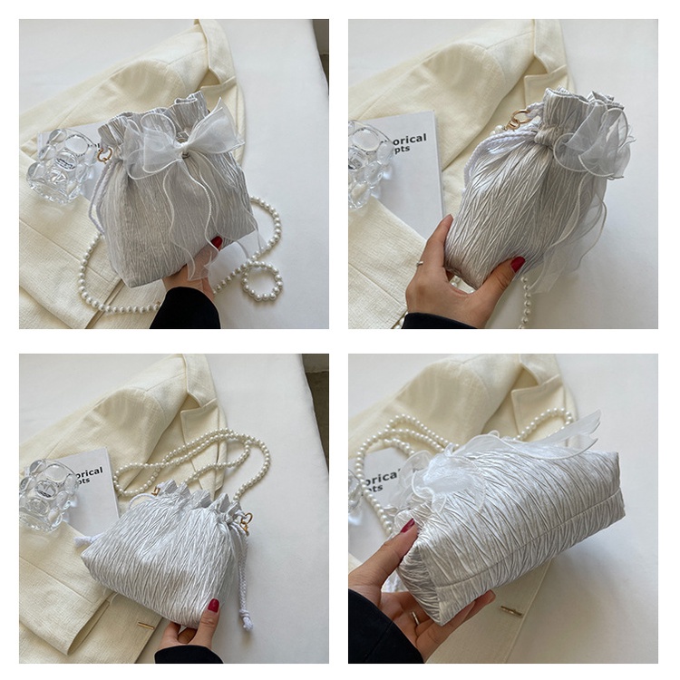 Túi Xách Đeo Vai Dây Rút Đính Nơ Thời Trang Nữ Tính