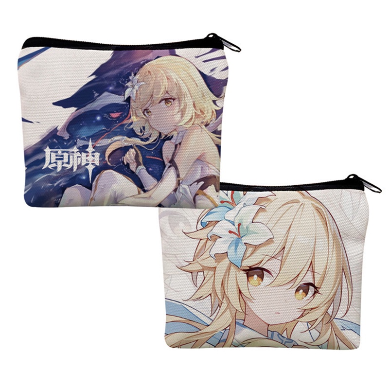 Tmdbyx Ví Canvas Đựng Tiền Xu In Họa Tiết Game Genshin Impact Anime Hutao Xiao Zhongli