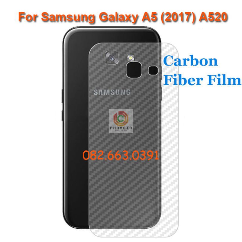 Miếng dán mặt lưng skin carbon Samsung Galaxy A5 2015/ A5 2016/ A5 2017/ A5 2018