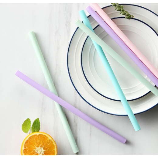 3 cái ống hút silicon màu pastel 10mm xinh xắn tái sử dụng được nhiều lần - màu ngẫu nhiên