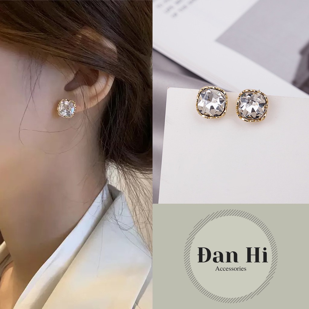 [Ảnh thật] Bông tai Jimmy pha lê tuyết Danhi.accessories