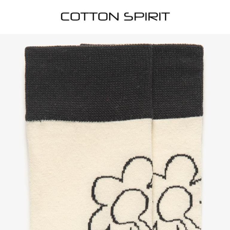 Tất Nữ Cổ Cao Cotton Họa Tiết Phong Cách Retro Hàn Quốc Vớ Nữ Cổ Cao Ulzzang Thời Trang