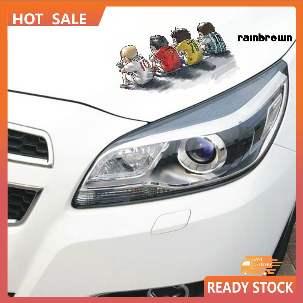 Miếng dán trang trí cửa kính xe hơi họa tiết vận động viên hoạt hình dễ thương chống thấm nước