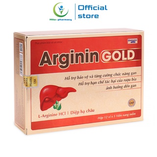 Bổ gan Arginin Gold HDPHARMA giảo cổ lam, diệp hạ châu giảm viêm gan - 60 viên