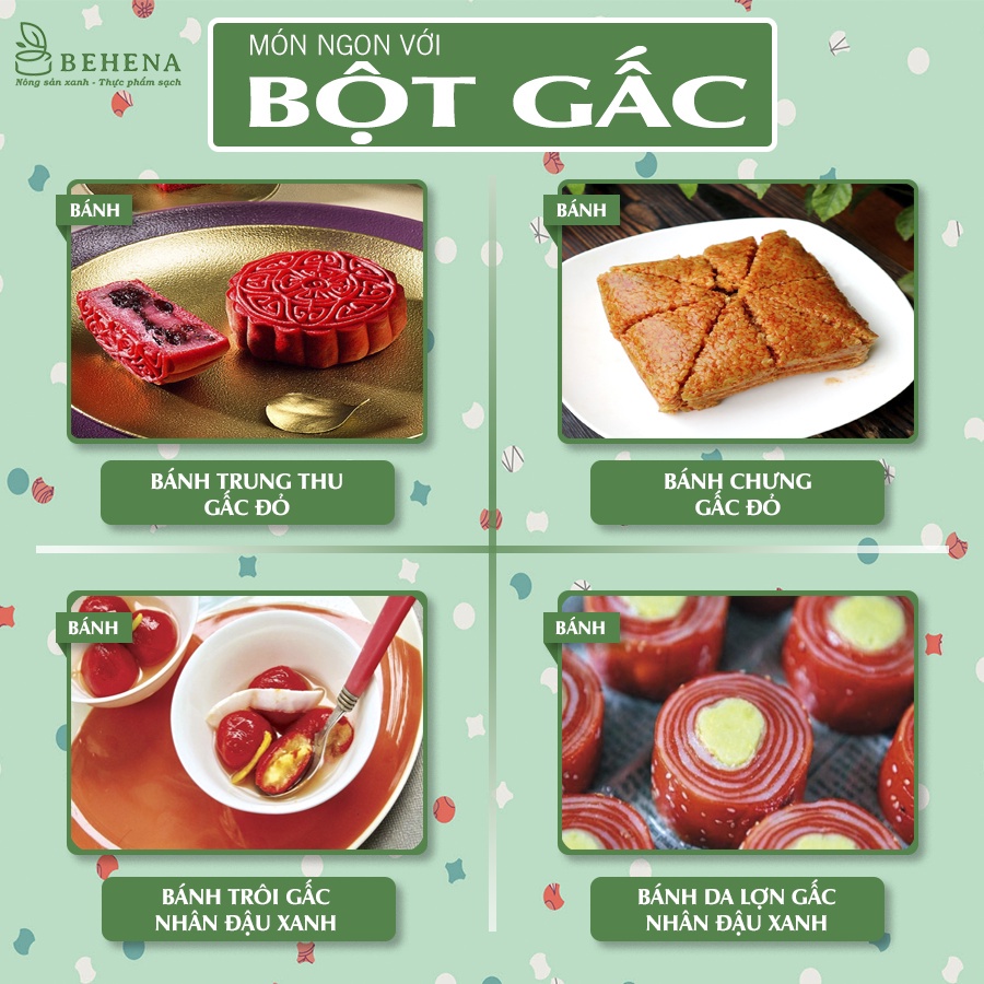 Bột Gấc khô nguyên chất tạo màu BEHENA  - an toàn - nguyên liệu làm bánh nấu xôi hộp 50g_Minh Anpha