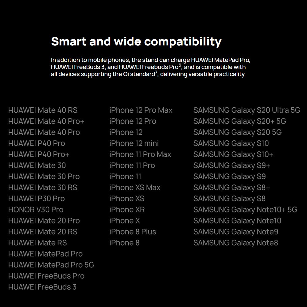 Đế Sạc Không Dây 50W CP62R Cho Huawei Mate 40 pro Mate 30 pro P40 pro Android Và ios