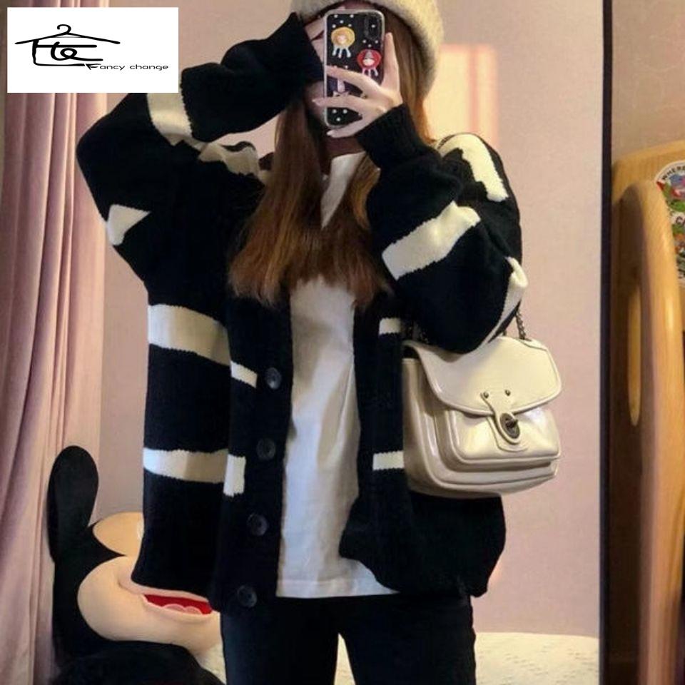 Hàng Có Sẵn Bán Chạy~ Áo Sweater Dệt Kim Phong Cách Mùa Xuân Cá Tính Phong Cách Lười Biếng 2022 Cho Nữ