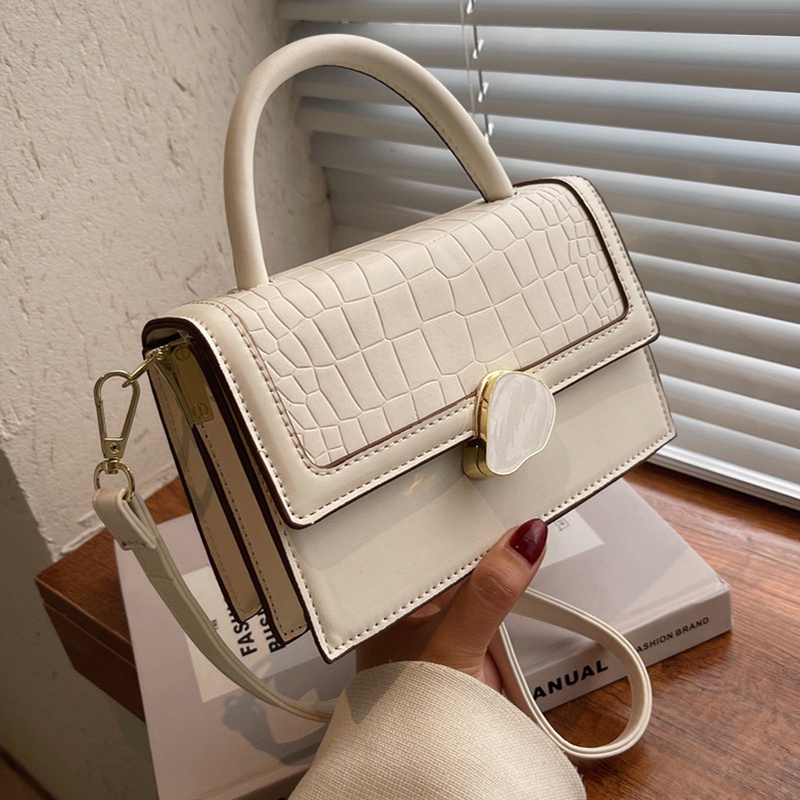 IELGY Túi Đeo Chéo Phối Màu Họa Tiết Vân Đá Thời Trang Sang Trọng Cho Nữ