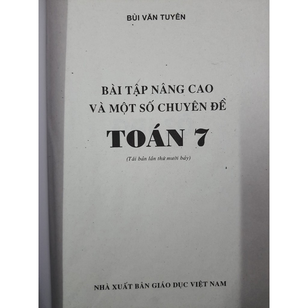 Sách - Bài tập nâng cao và một số chuyên đề Toán 7