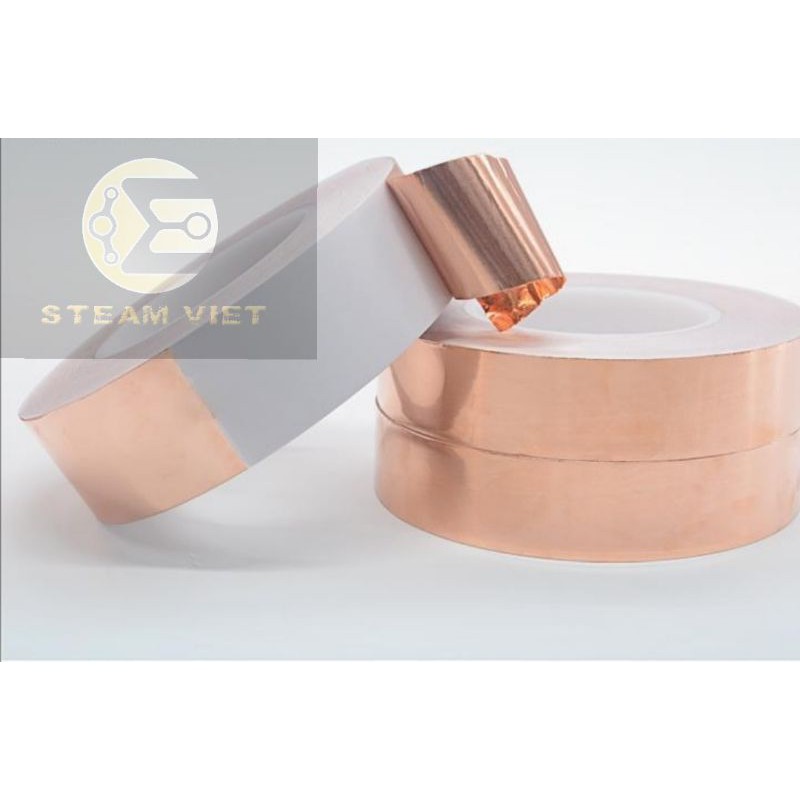 Băng dính đồng dẫn điện. (5mm*50m*0,1mm)