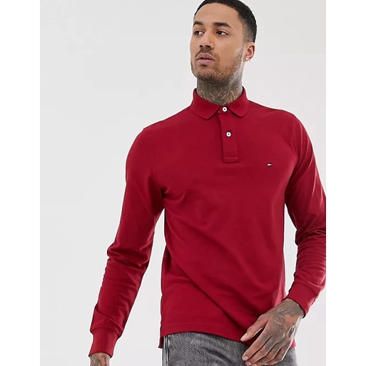 Áo thun nam Tommy Hilfiger Men's Long Sleeve Cotton Pique Polo Shirt in Classic Fit