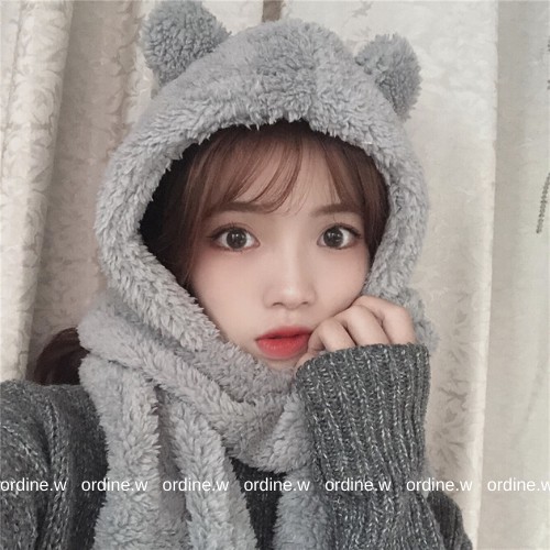 Mũ khăn tai gấu lông cừu BLACKPINK Jennie, KEP1ER Yujin siêu cute