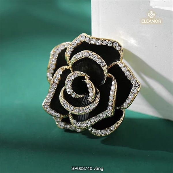 Ghim cài áo nữ Eleanor Accessories hình bông hoa đính đá phụ kiện trang sức thời trang quý phái