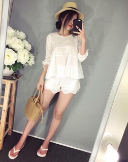 Set baby doll phối ren
