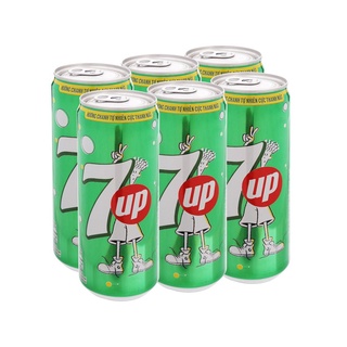 Lốc 6 lon nước ngọt 7 up vị chanh lon 330ml