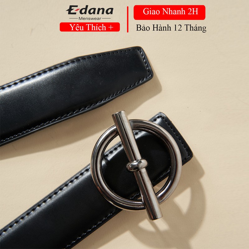 Thắt lưng da nam cao cấp hàng hiệu không han gỉ, dây da khâu 2 viền mã tròn xiên
