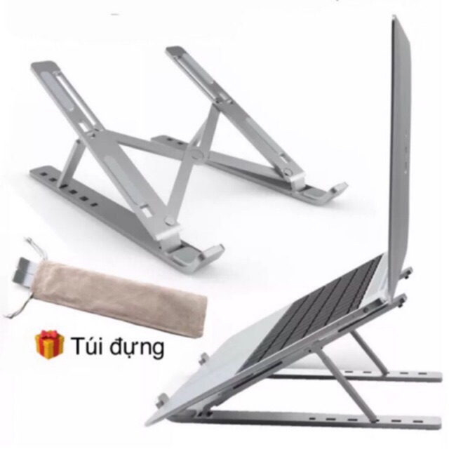 Giá đỡ LAPTOP nhôm cho MACBOOK máy tính bảng IPAD SURFACE có thể gấp gọn điều chỉnh độ cao kiêm Giá kê tản nhiệt