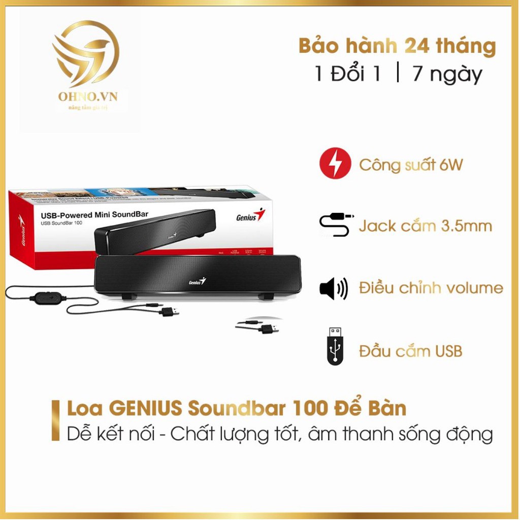 Loa Vi Tính Máy Vi Tính GENIUS Soundbar 100 USB Loa Nghe Nhạc Để Bàn Có Dây Mini - OHNO Việt Nam