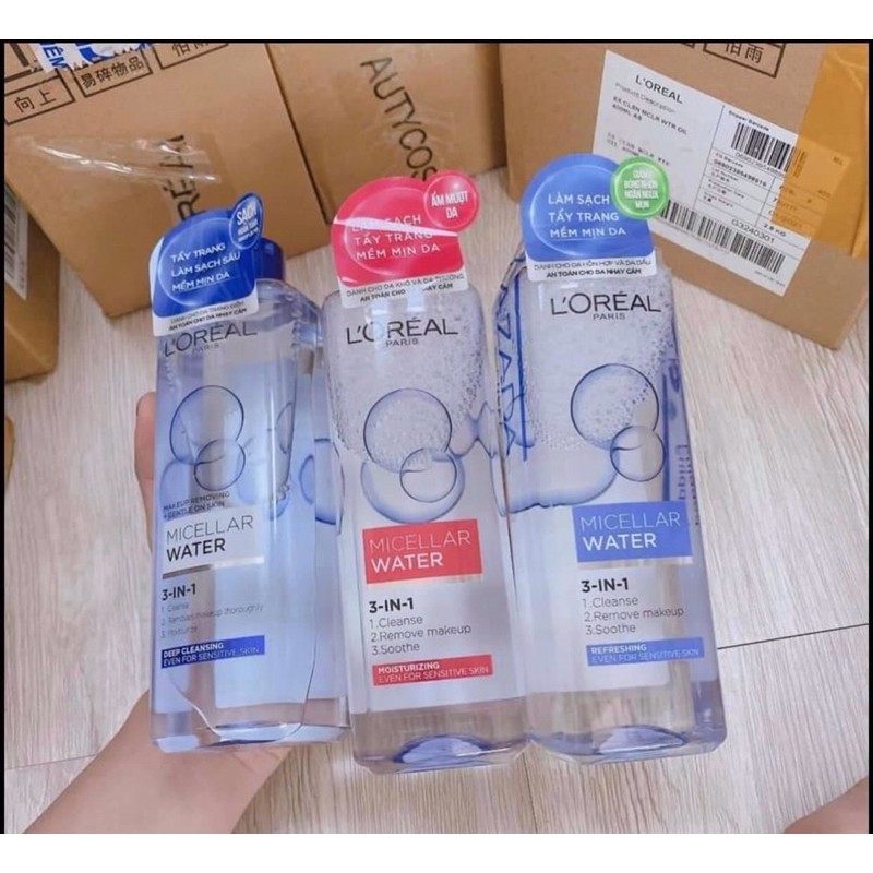 Nước Tẩy Trang Loreal Paris 3in 1 Micellar Water 400ml