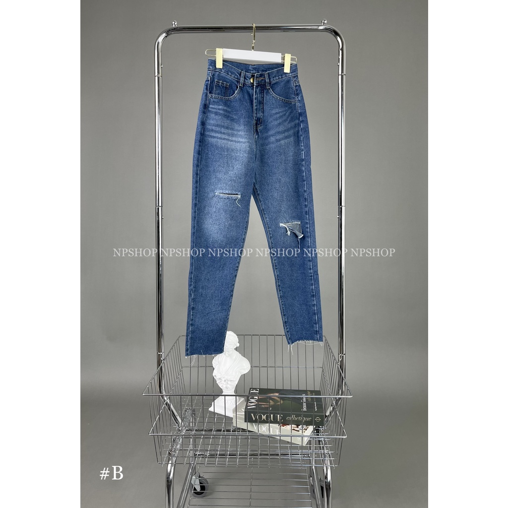 Quần jean baggy nữ lưng cao các kiểu NPQ049