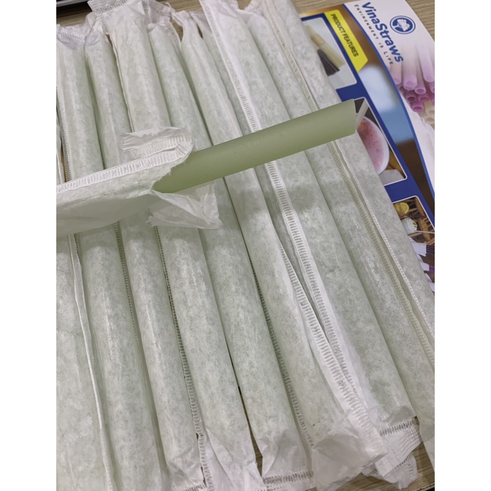 ỐNG HÚT CÓ MÀNG BỌC 12MM, DÀI 20-23CM (ỐNG HÚT GẠO) ĐÓNG TÚI 80 ỐNG/ TÚI