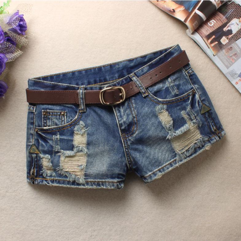 Quần Short Jeans Rách Lưng Thấp Size S / 3Xl Thời Trang Cho Nữ
