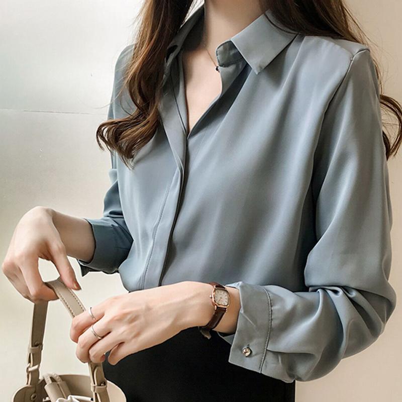 Áo Sơ Mi Voan Phong Cách Hàn Quốc Thanh Lịch Dành Cho Nữ