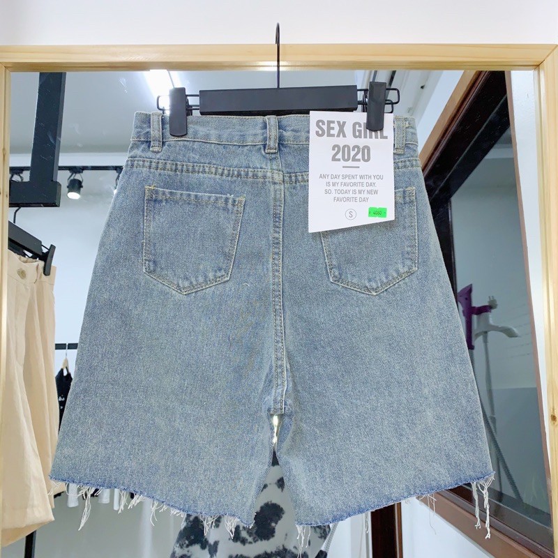 Quần short jeans rách unisex HOMIES phối tua rua gấu | BigBuy360 - bigbuy360.vn