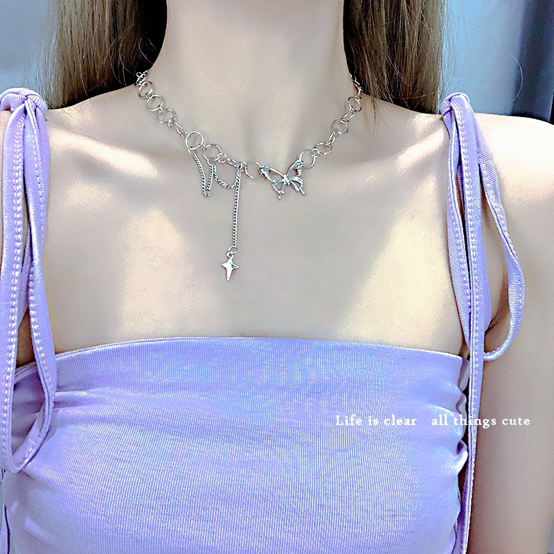 Vòng cổ mặt hình bướm thiết kế đơn giản thời trang thời trang quyến rũ cho nữ