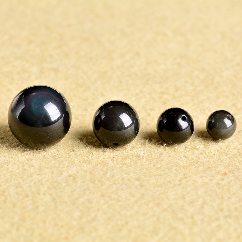 Hạt đá Obsidian Hắc Diện Thạch dùng làm sản phẩm handmade DIY