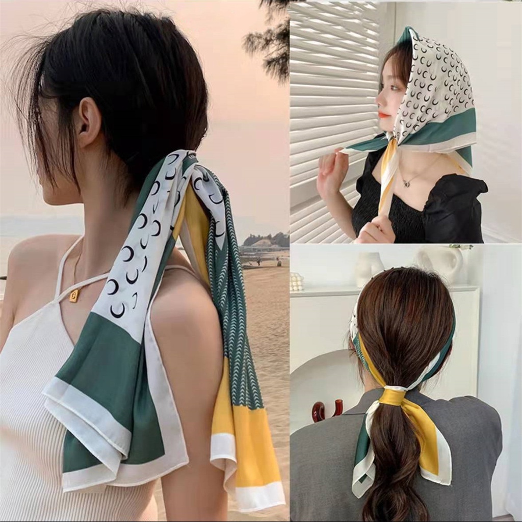 Khăn lụa vuông họa tiết nhiều mẫu mã đa dạng 70x70cm Thy Thy Store khăn quàng cổ nữ thời trang buộc tóc trùm đầu đa năng