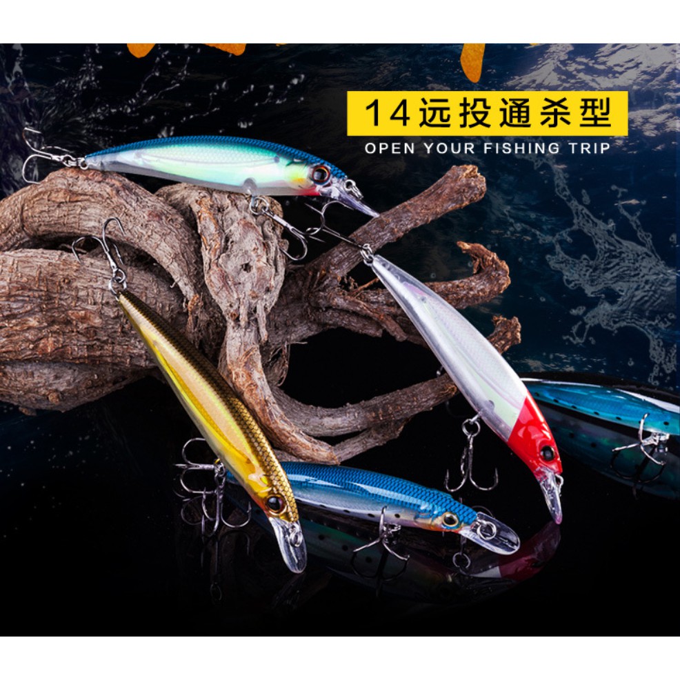 Mồi Câu Cá Giả Hình Cá Dạ Quang Kích Thước 110mm Trong Lượng 14g