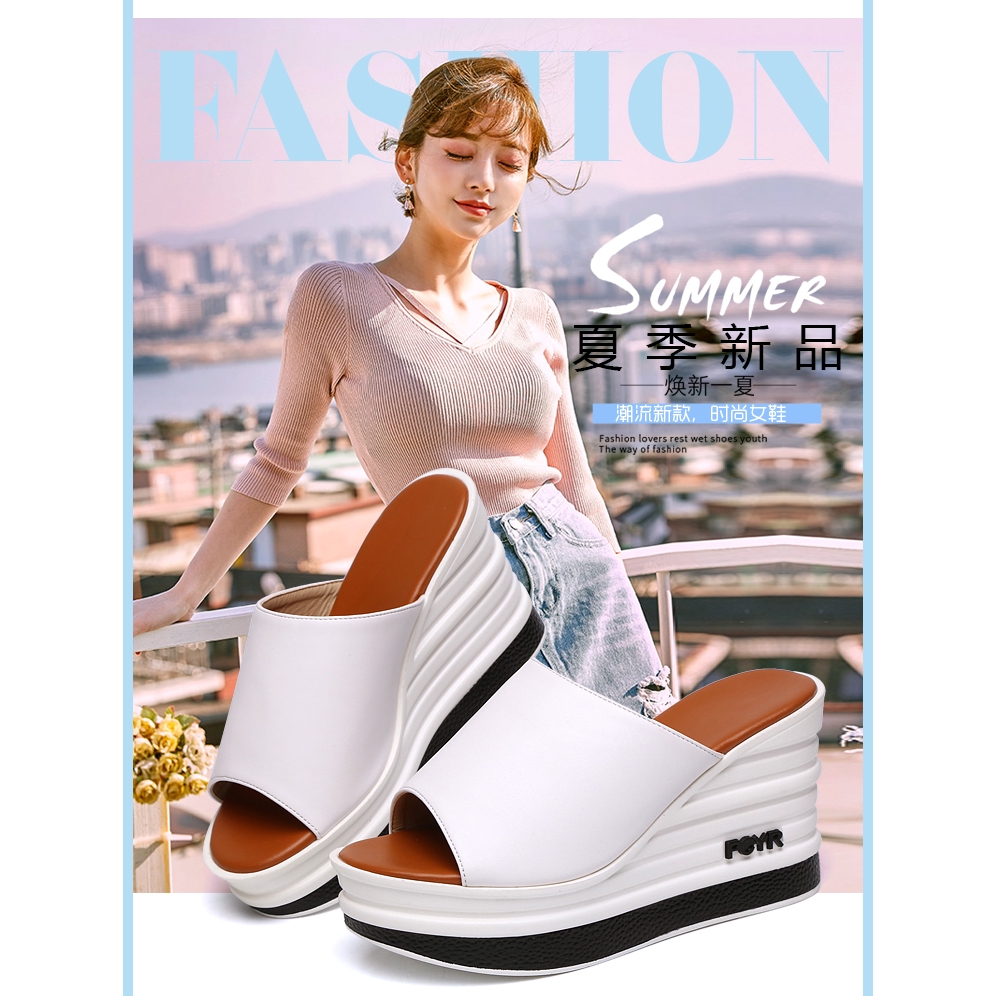 Giày Cao Gót Da Bò Đế Xuồng Hở Mũi Thời Trang Mùa Hè 2020 | BigBuy360 - bigbuy360.vn