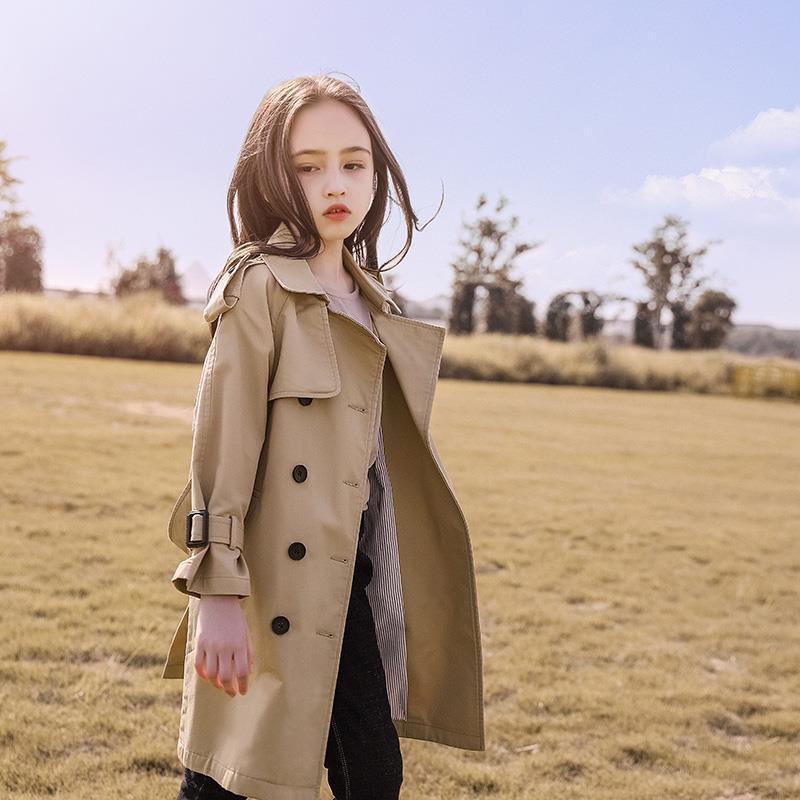 Áo khoác IQ ANGEL dáng dài chống gió phong cách Hàn Quốc thời trang mùa thu dành cho bé gái